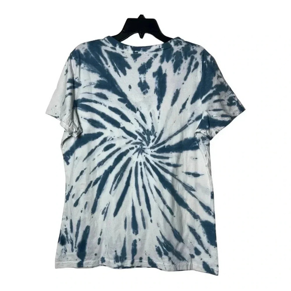0655. LIKE LOVE SHORT SLEEVE TOP BLUE/WHITE TIE DYE PATTERN SIZE SMALL COTTON - Picture 7 of 10